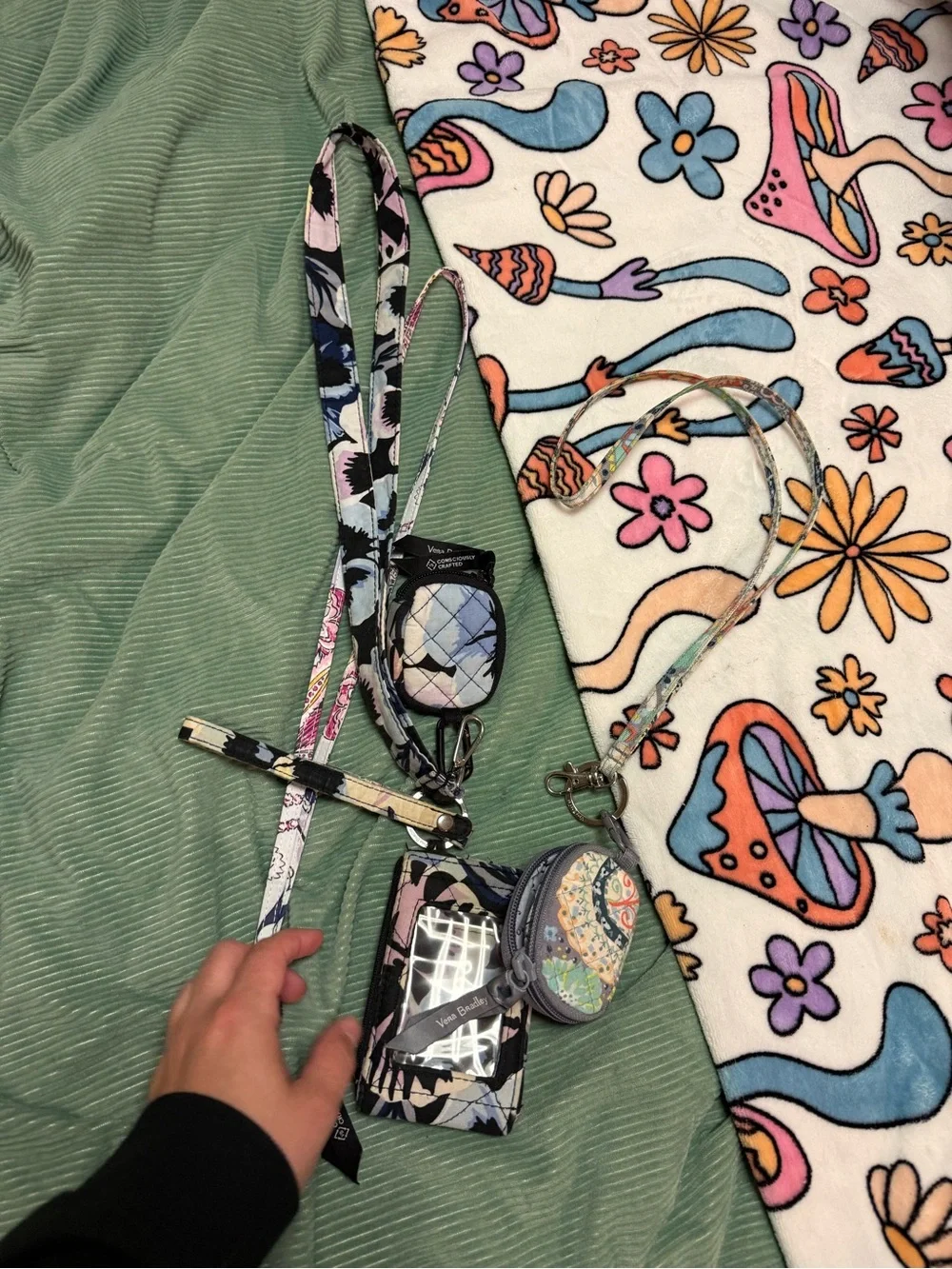 Vera Bradley Multi-Color Floral Lanyard Wallet and Coin Pouch Set